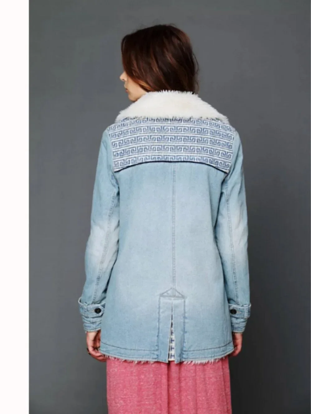 Free People Denim and Sherpa Jacket - Picture 4 of 16